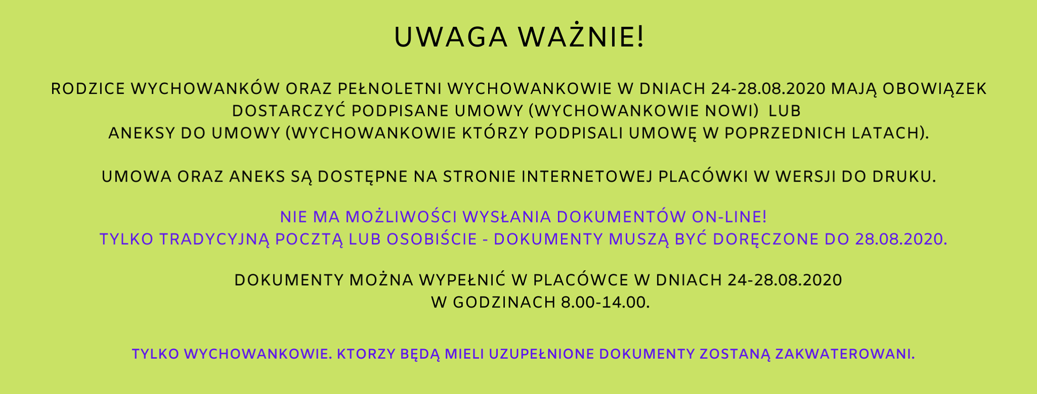 OGŁOSZENIE 